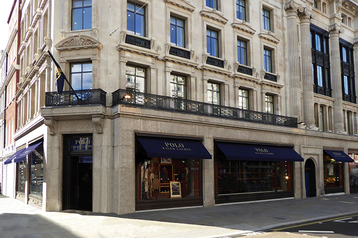 Marlesbury awnings for flagship store Ralph Lauren, Regent Street